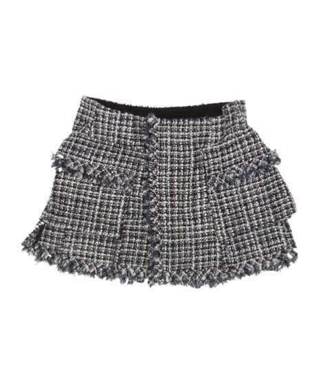 SACAI SACAI ASYMMETRIC TWEED WRAP MINI SKIRT