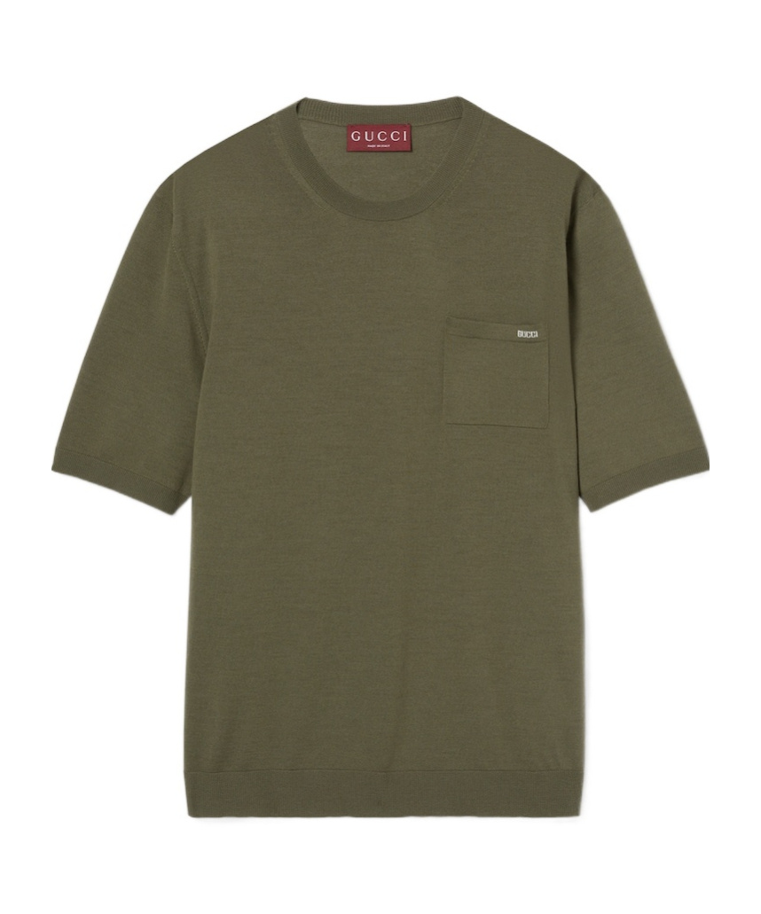 GUCCI FINE WOOL KNIT TOP WITH INTARSIA