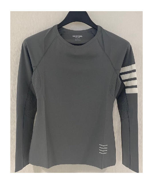 Thom Browne 4-bar Compression Long Sleeve Top In Gray