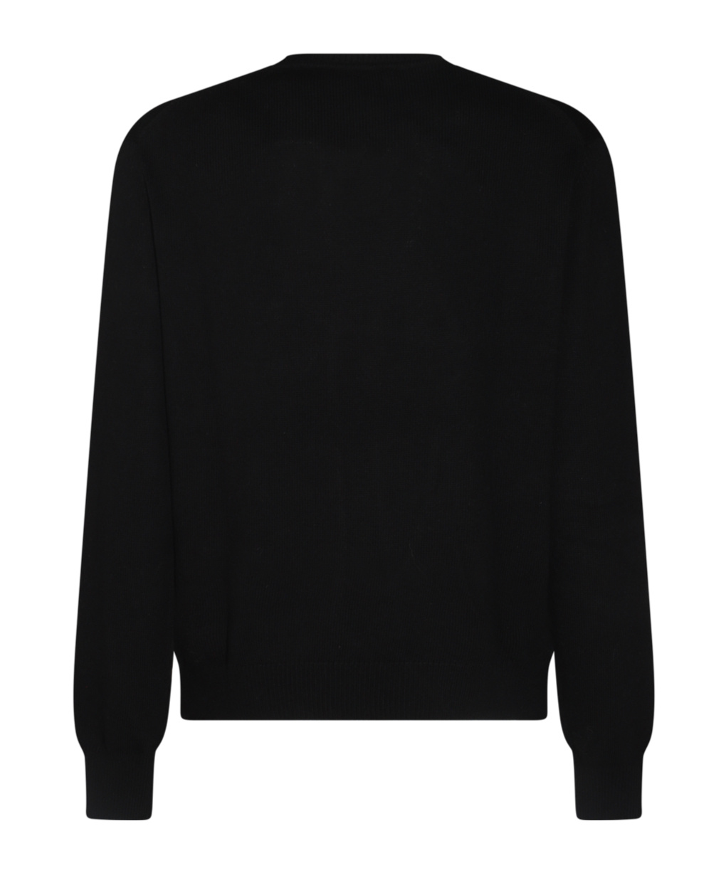 Vivienne Westwood 'alex' Black Crewneck Sweater With Orb Logo Detail On The Front In Black