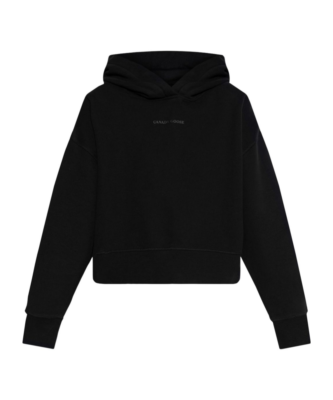 Canada Goose Long-sleeved Hooded Sweatshirt In Black