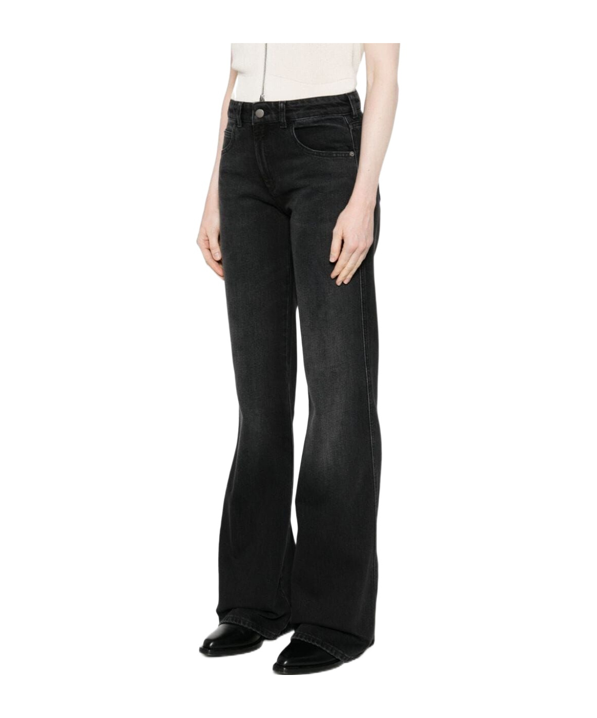 Shop Emporio Armani J9d Flared Jeans In Black