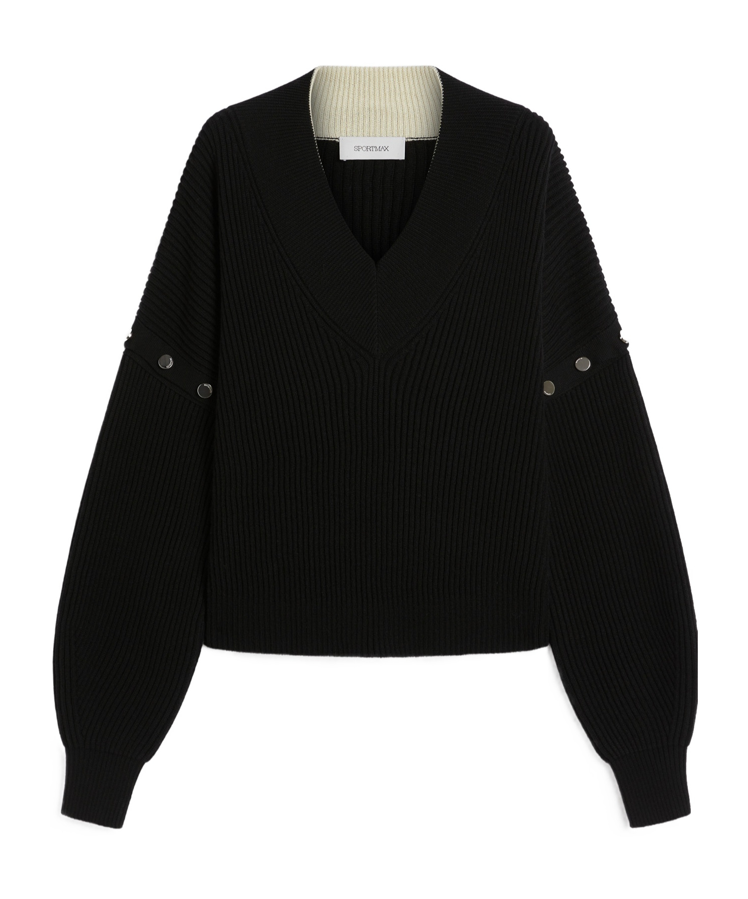 Sportmax Oversized Jumper With Detachable Sleeves In Black