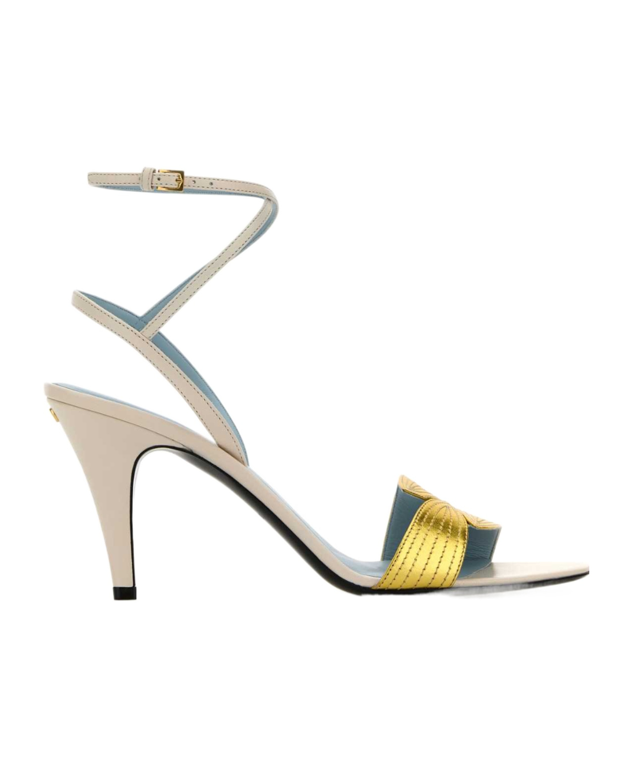 Valentino Open Toe Buckle Detailed Sandals In Brown