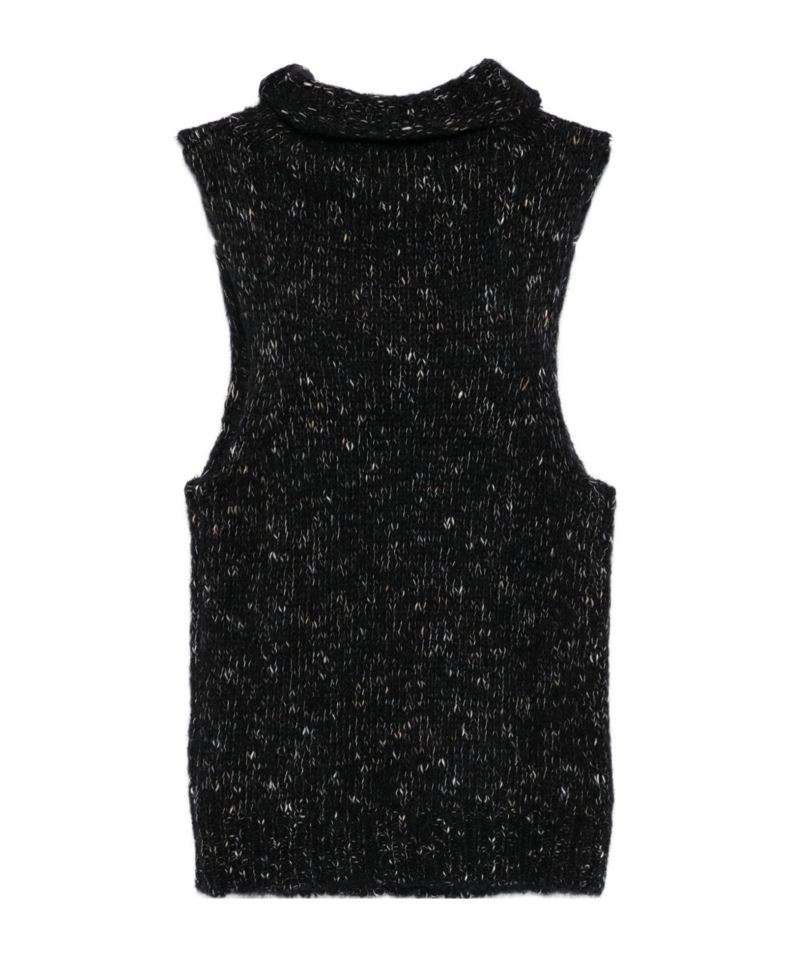Alysi Wool Turtle-neck Top In Black