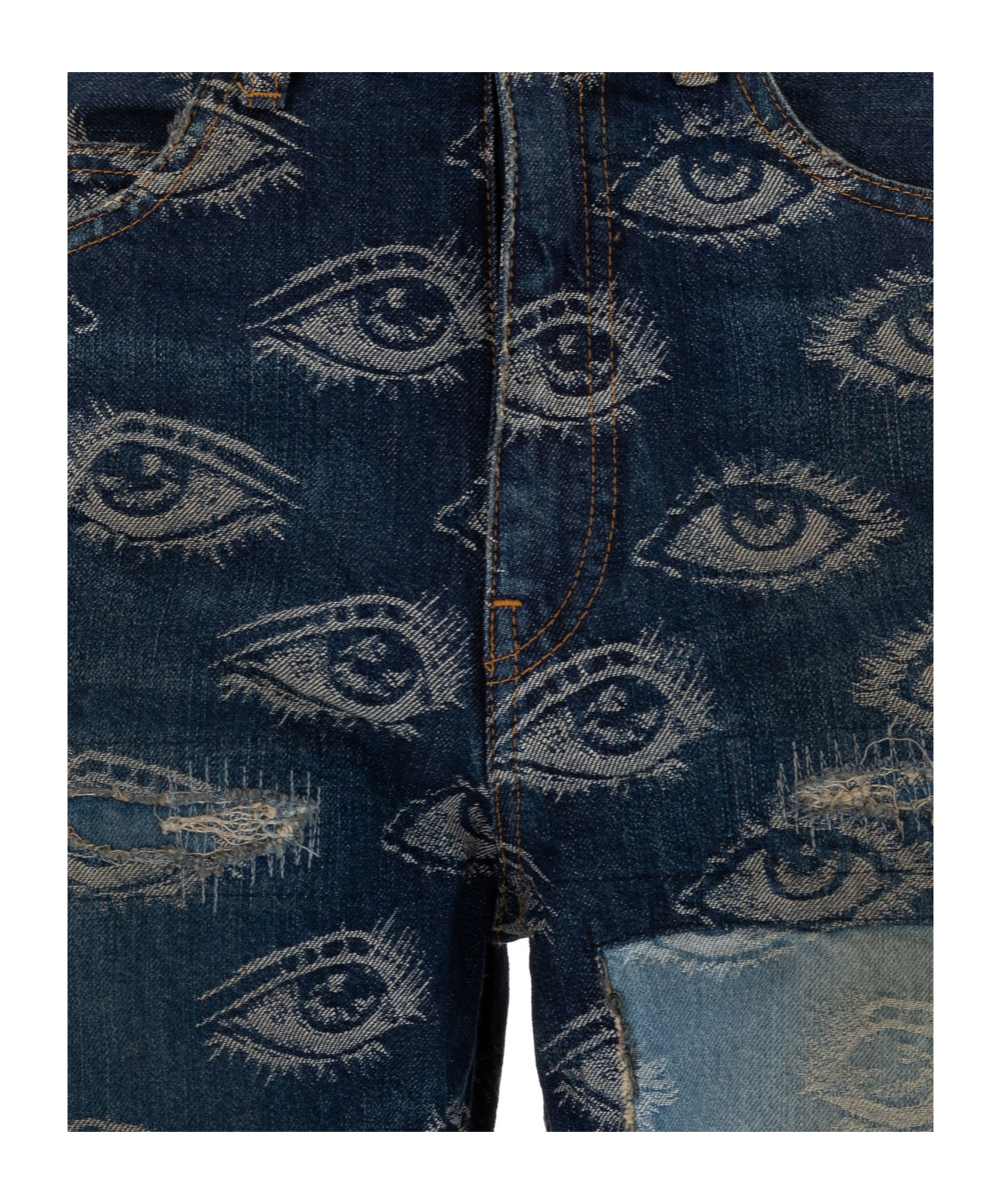 Shop Kapital Patterned Jeans In Black