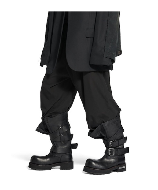 Balenciaga Mid-calf Leather Boots Rubber Sole In Black
