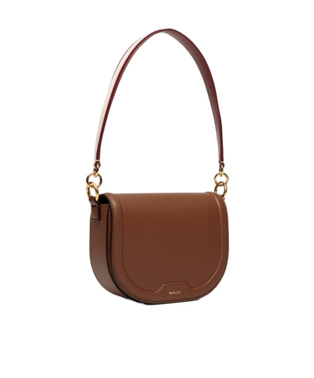 Bally Logo-stamp Foldover Top Shoulder Bag In Brown