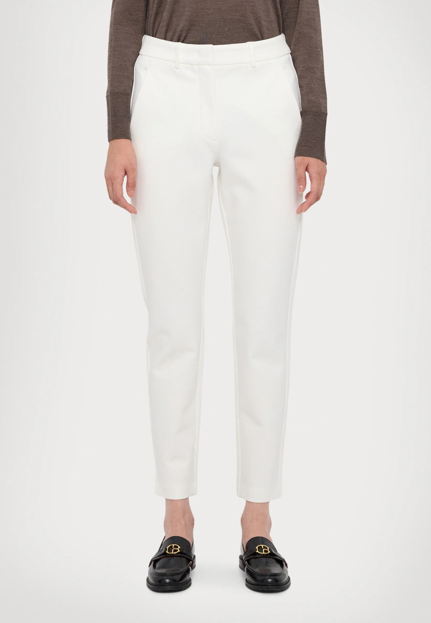 Max Mara Belt-loop Casual Pants In White