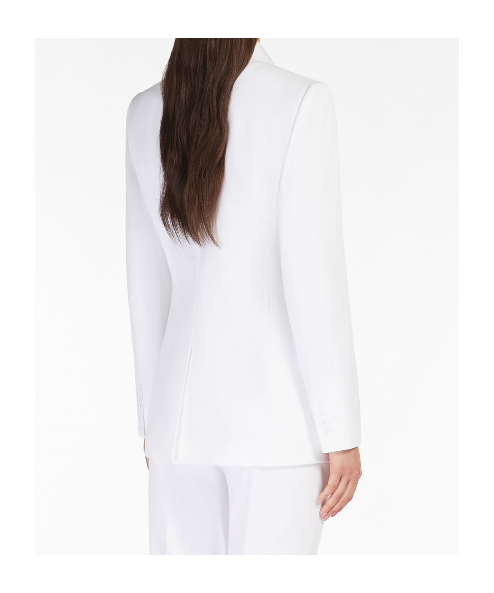 Max Mara Studio Yuppy Single-breasted Long-sleeved Blazer In White
