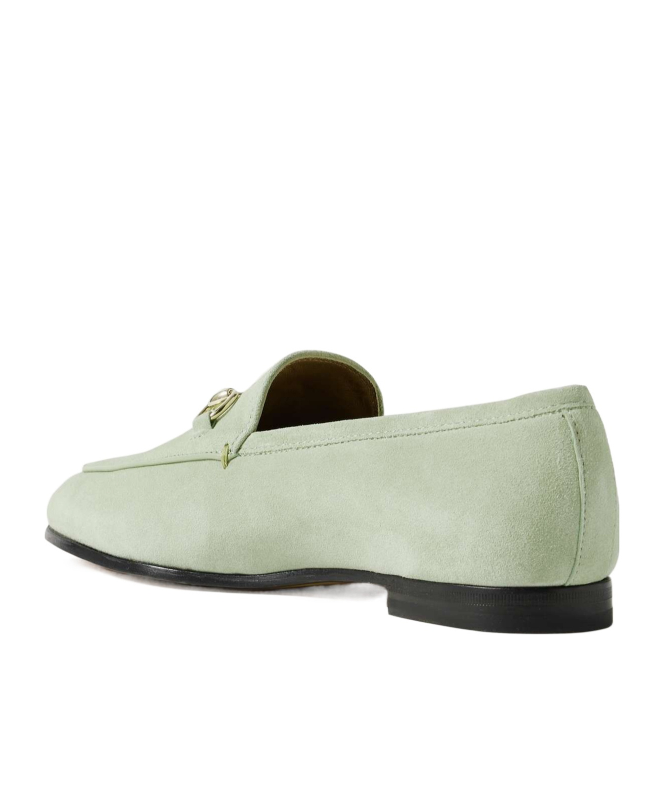 Gucci Jordaan Horsebit-detailed Leather-trimmed Suede Loafers In Gray