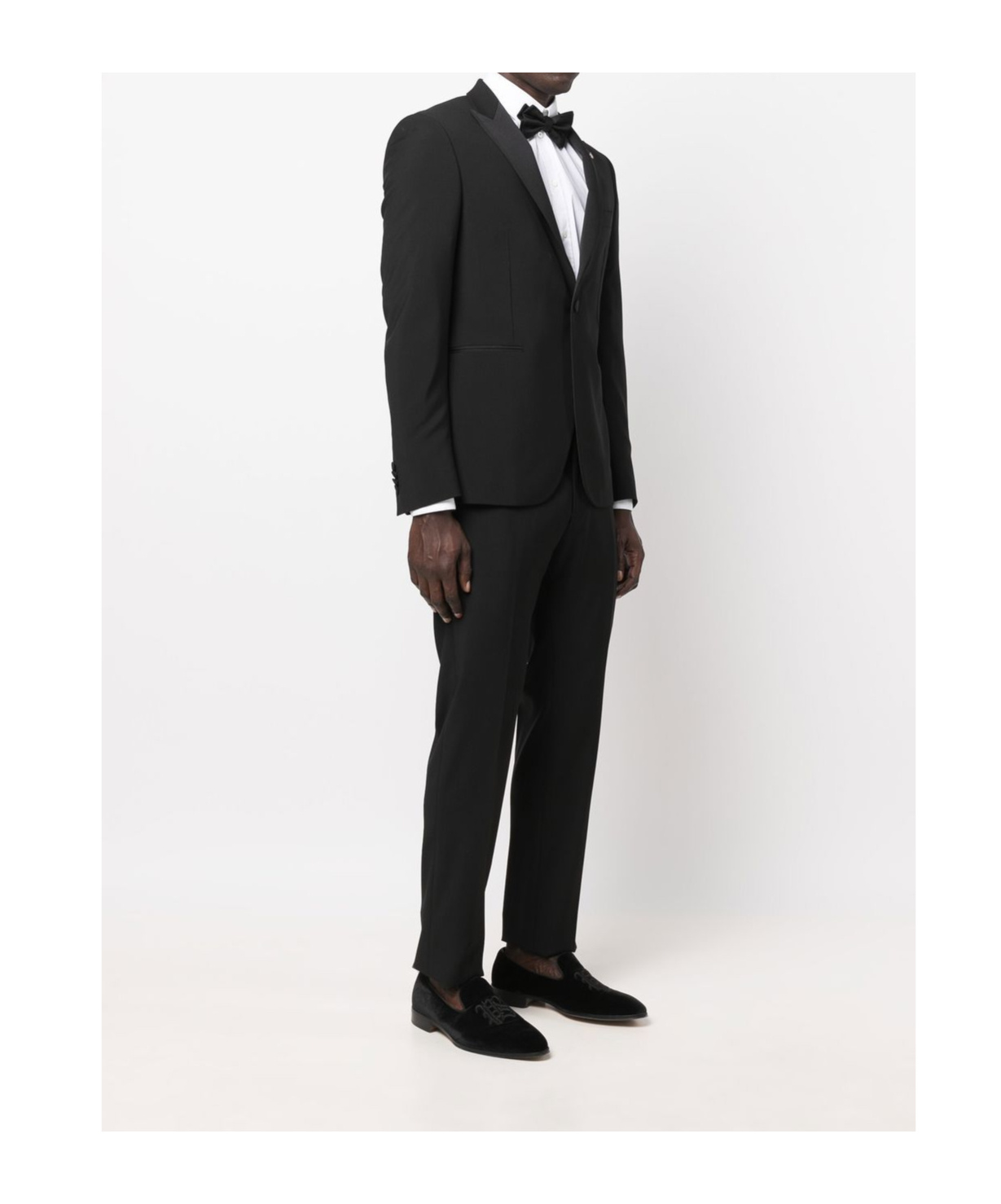 Tagliatore Blue Tailored Suit With Satin Lapel And Shoulders