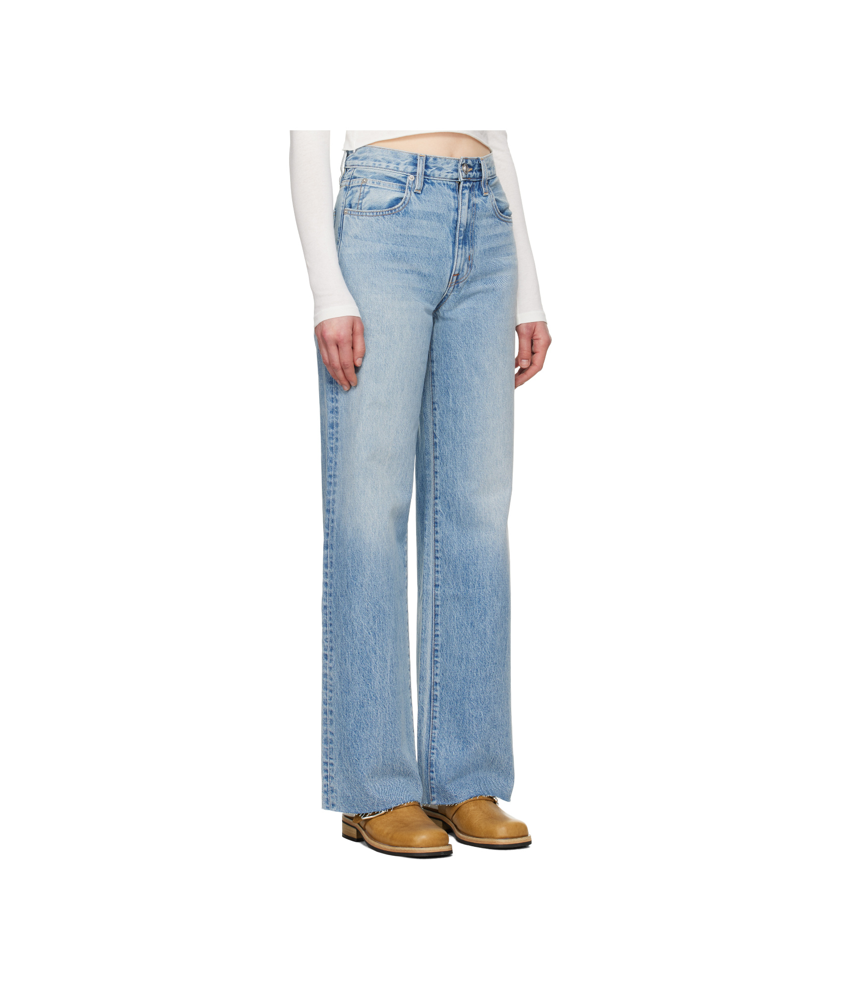 Slvrlake Grace High-waisted Denim Trousers In Blue