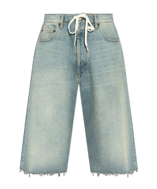 Mm6 Maison Margiela Mm6 By Maison Margiela Blue Mid-thigh Denim Shorts In Gray
