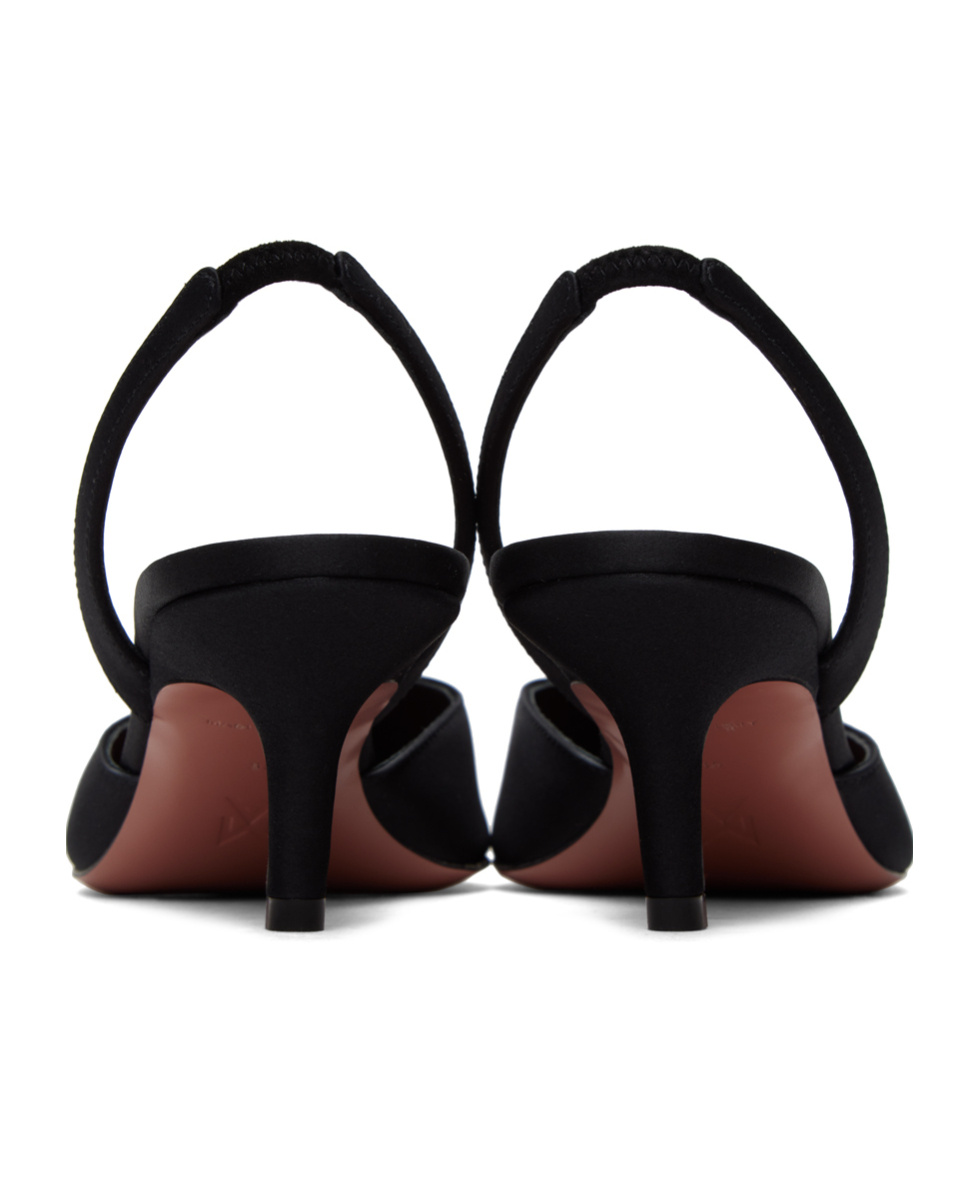 Shop Amina Muaddi Camelia 60 Sling High Heels In Black