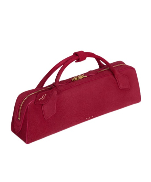 Alaïa Teckel Clutch Suede Handbag In Purple