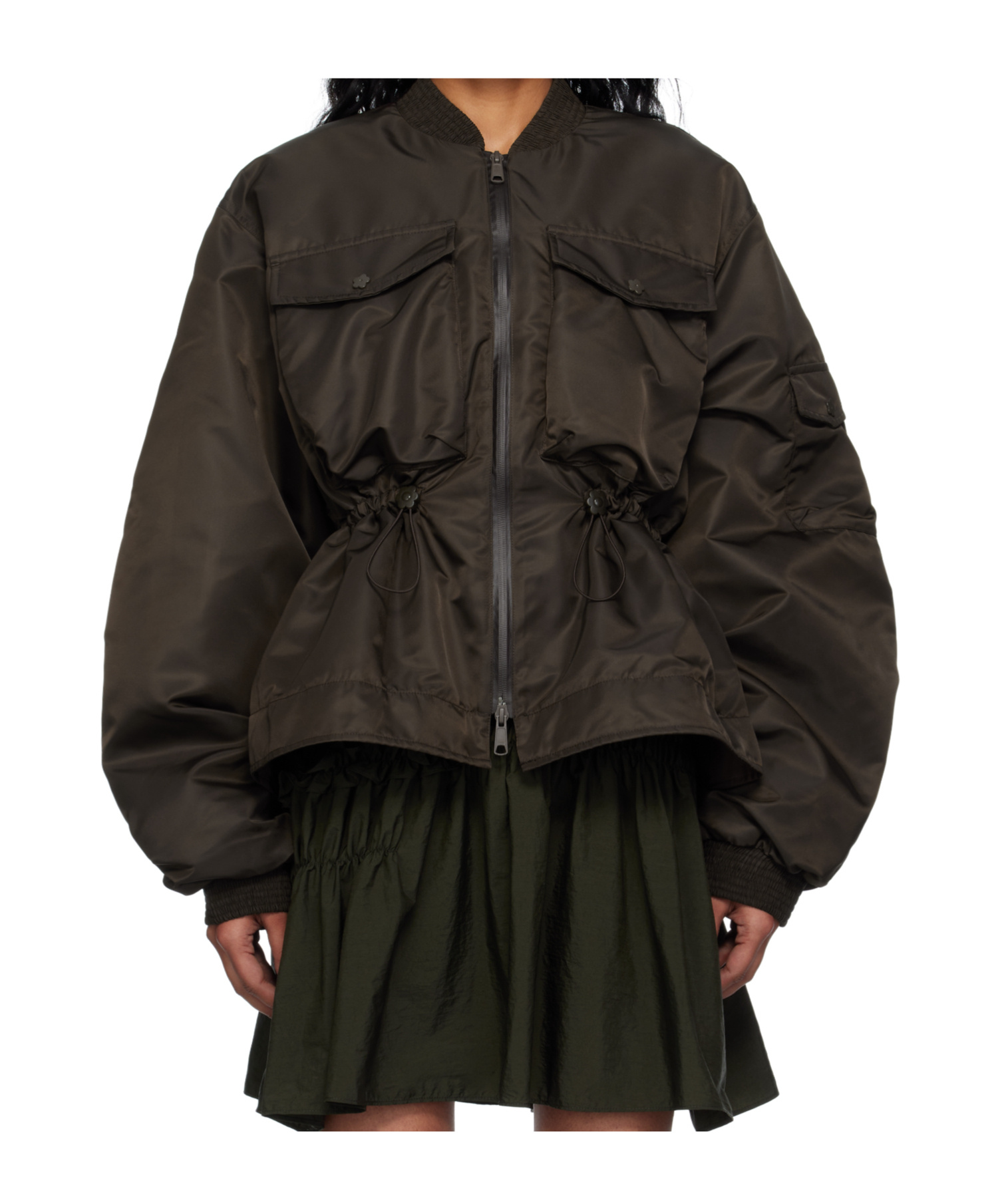 Cecilie Bahnsen Long Sleeve Bomber Jacket In Brown