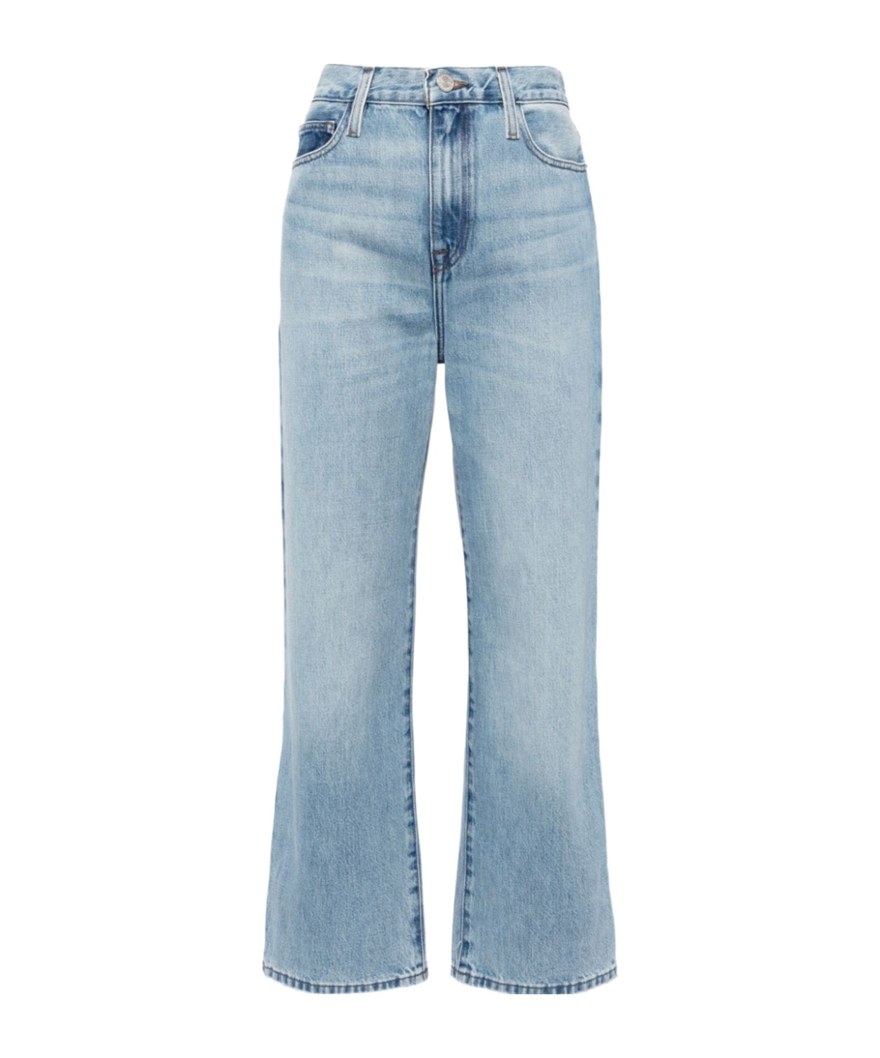 Shop Frame Belt-loop Jeans In Blue