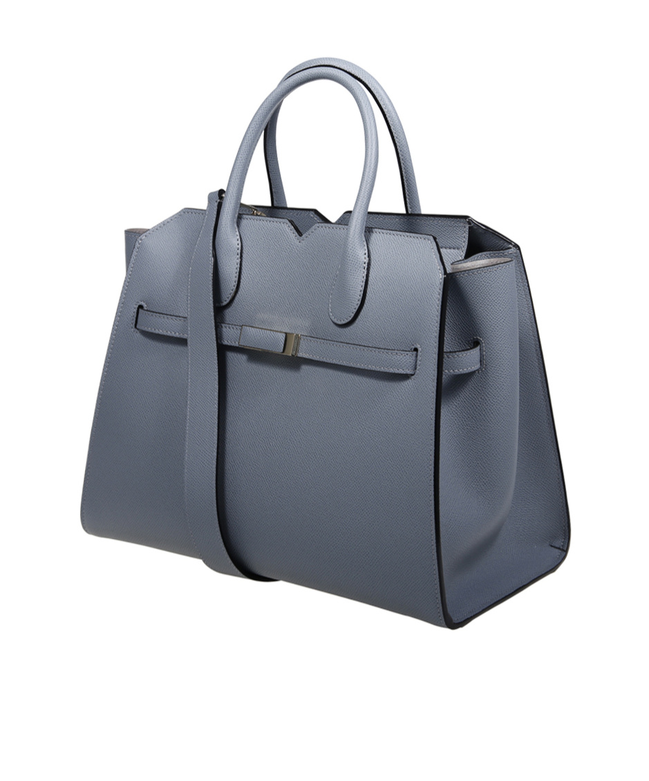 Valextra Milano Medium Dual-handle Shoulder Bag In Gray