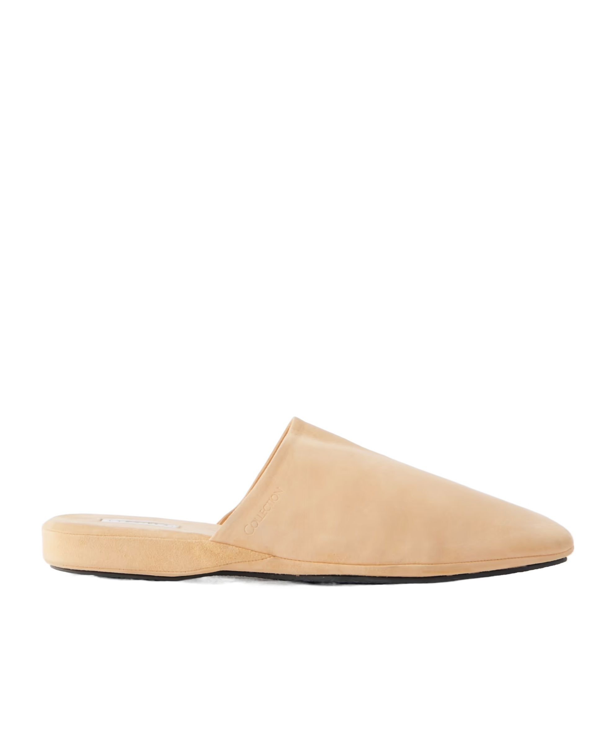 Calvin Klein Suede Slippers In Nude