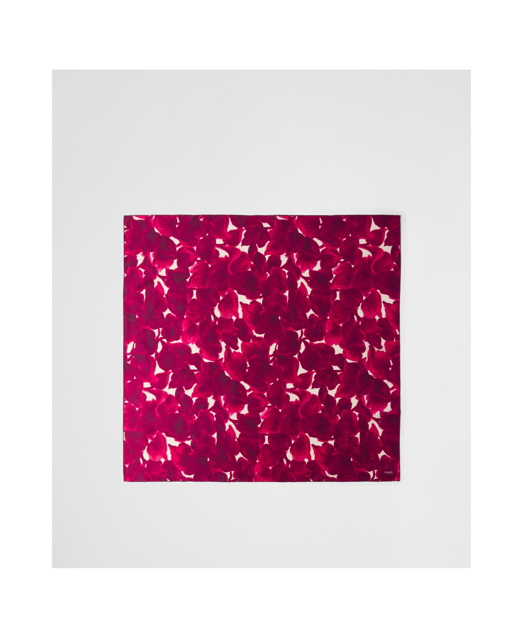 Shop Prada Printed Silk Shantung Scarf In Cyclamen/white