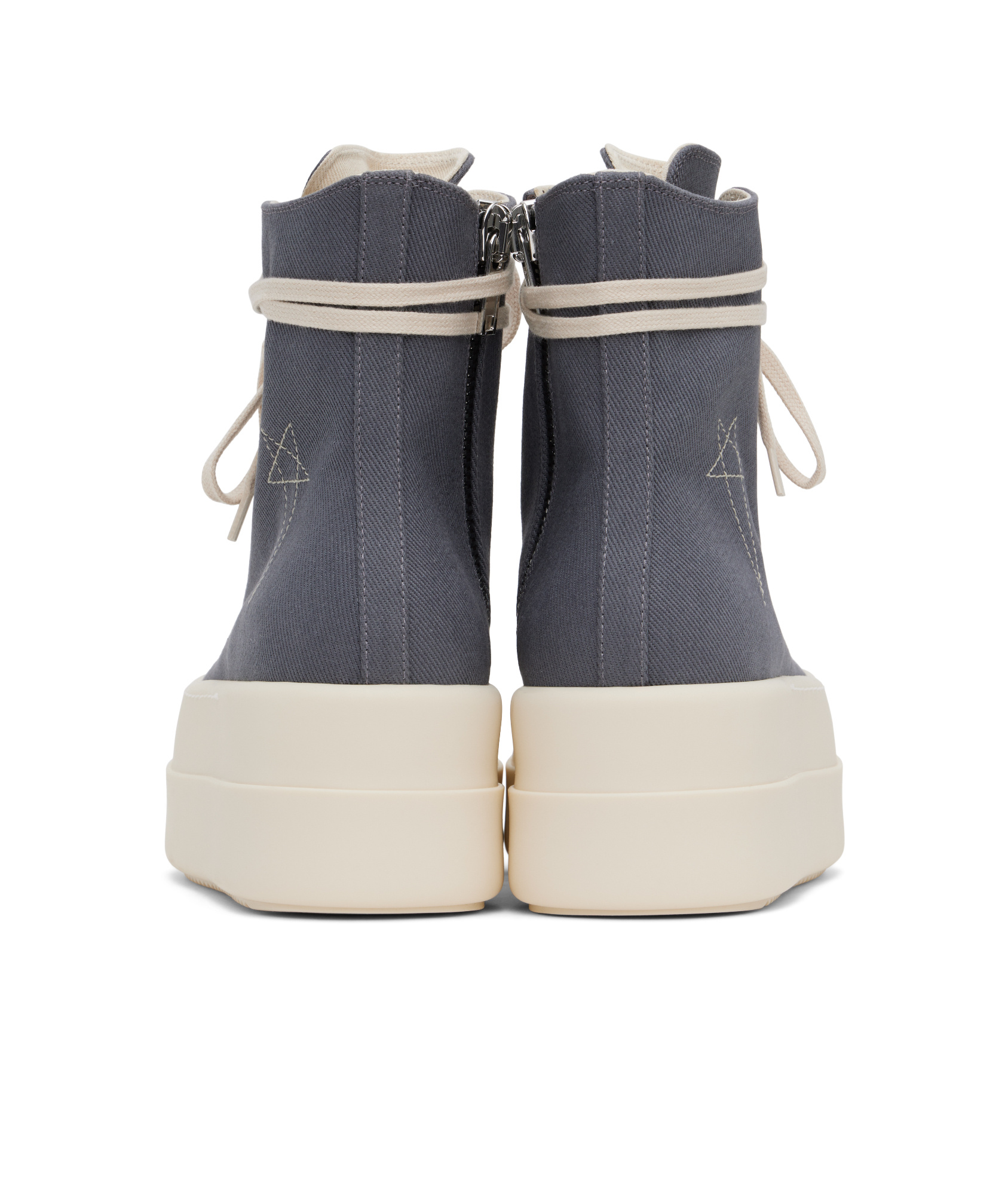 Rick Owens Drkshdw Gray Porterville Double Bumper Sneakers In White