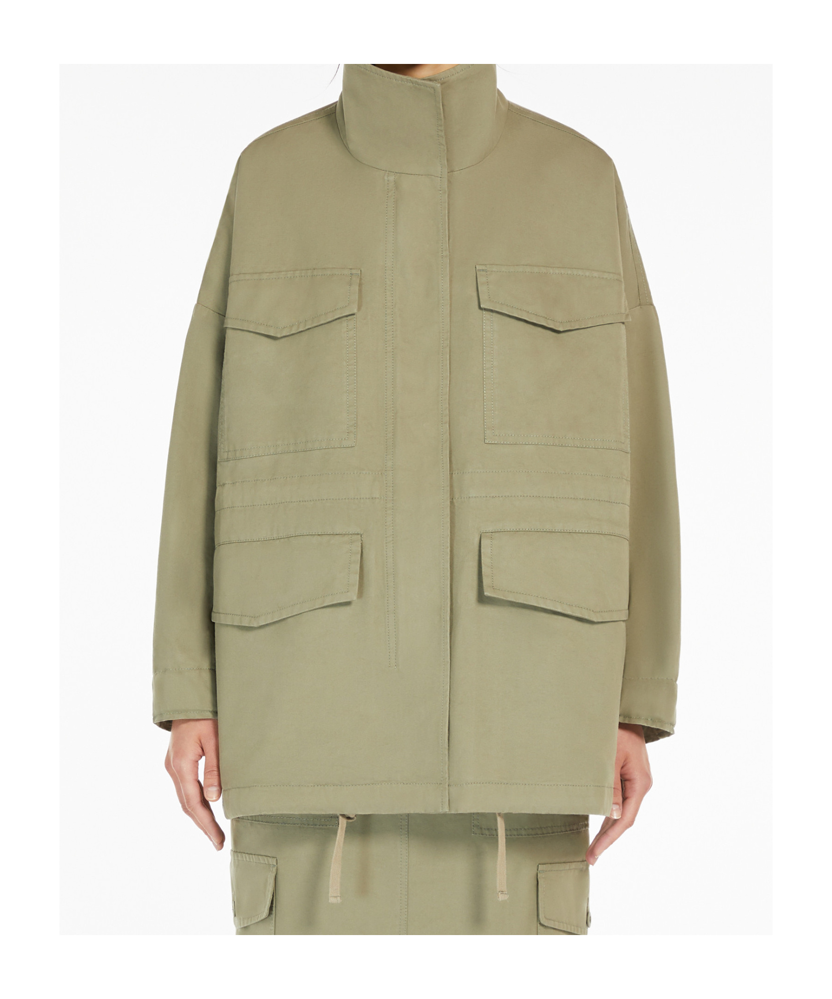Weekend Max Mara Long-sleeved Casual Jacket In Green