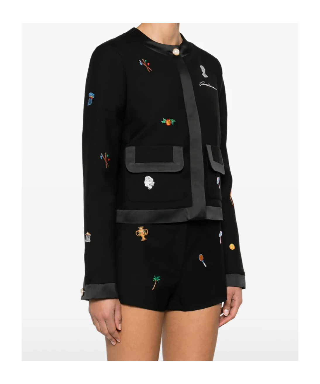 Casablanca Embroidered Casual Jacket In Black