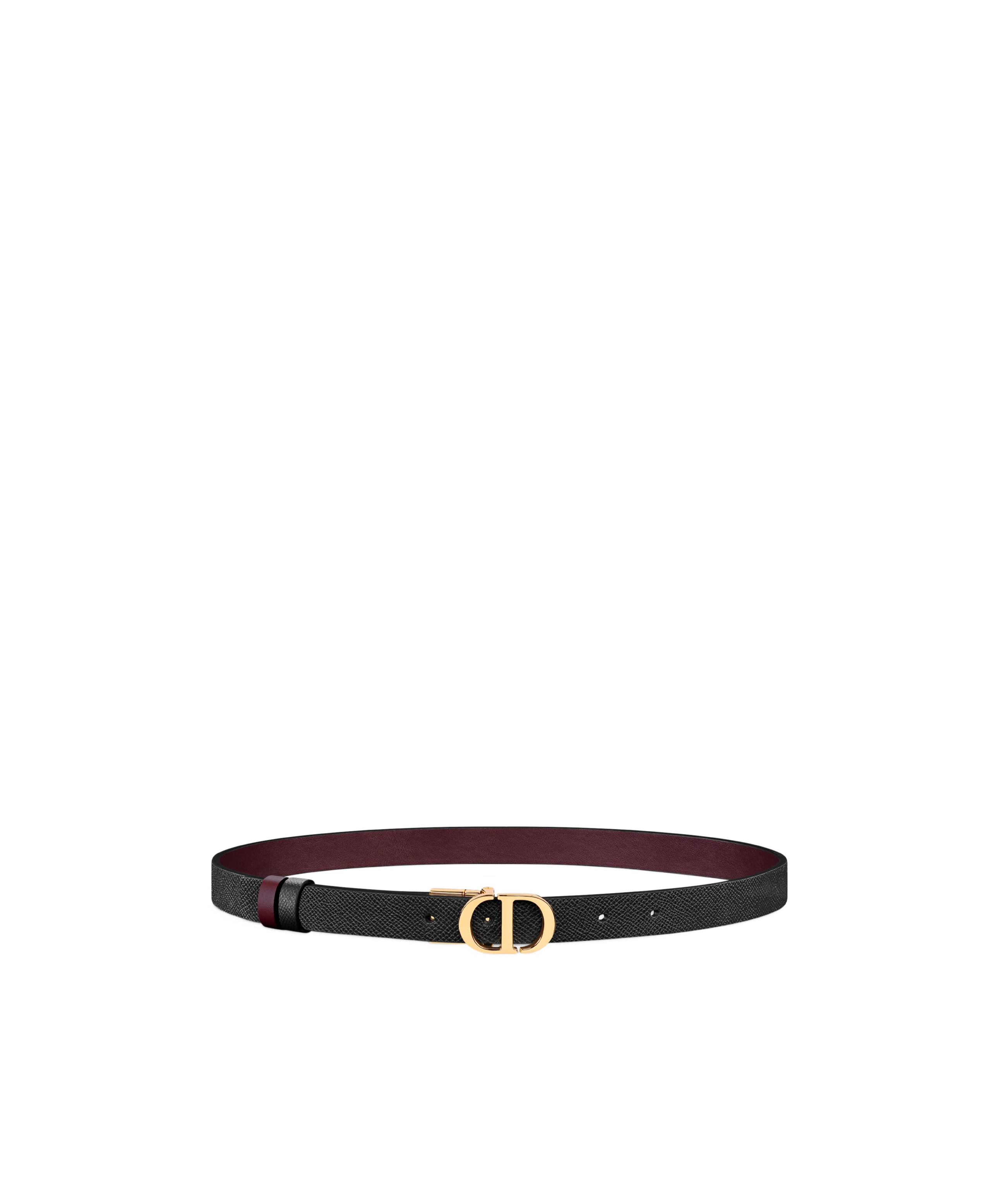 Dior Women Cd 30 Montaigne Leather Belt In Black