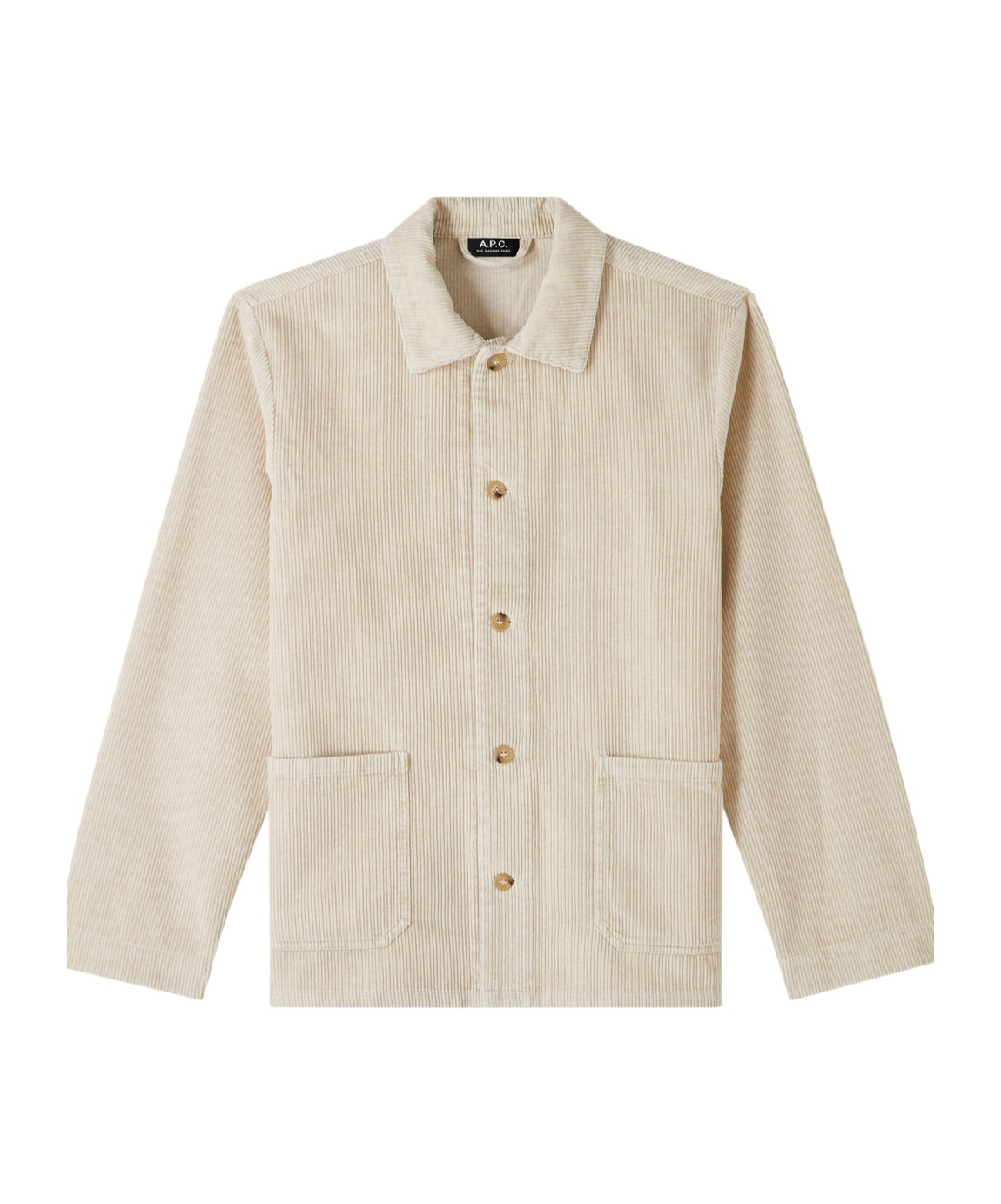 Apc Kerlouan Beige Jacket With Classic Collar And Front Button Closure In Cotton Man In Nude