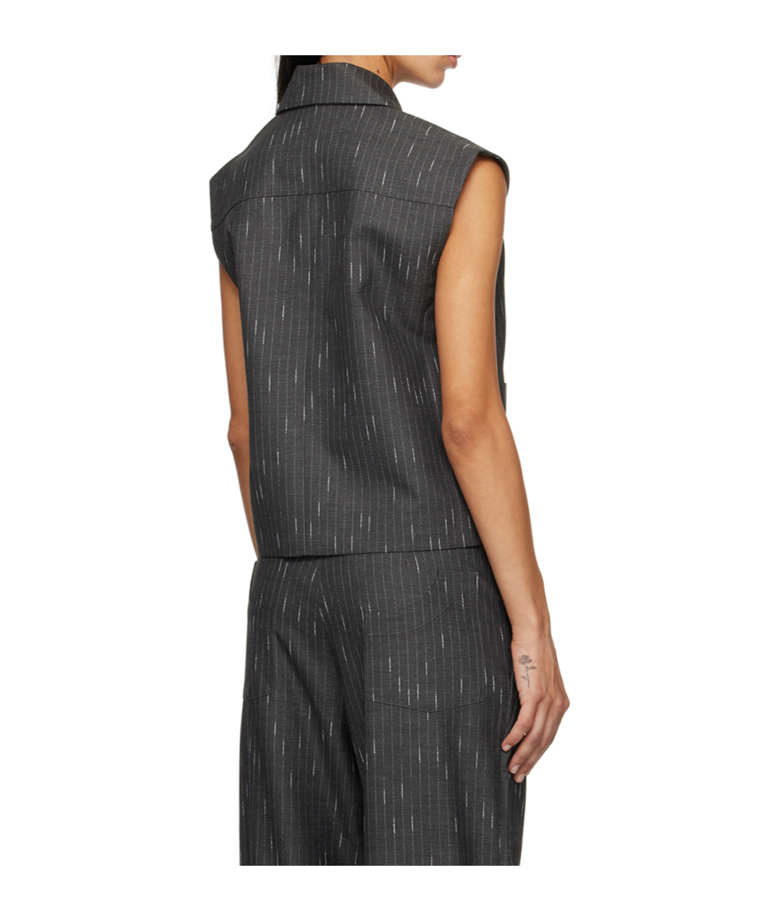 Aya Muse Elastic Twill Vest In Black