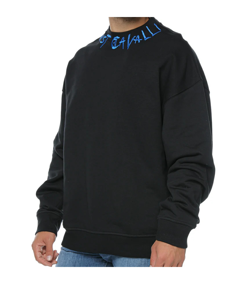 Just Cavalli Printed Sweatshirt In Black
