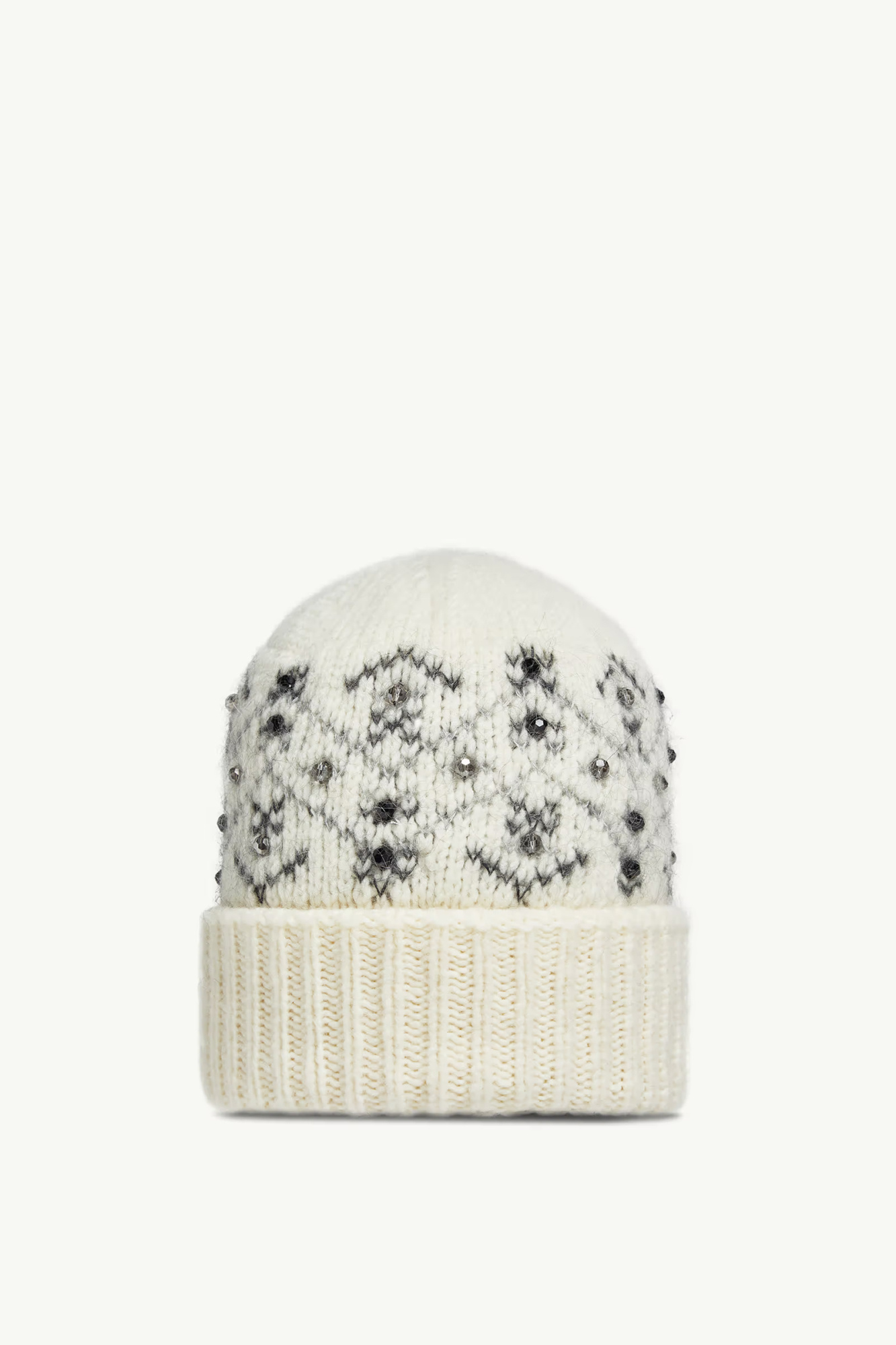 Moncler Crystal-embroidered Alpaca Blend Beanie In Neutral