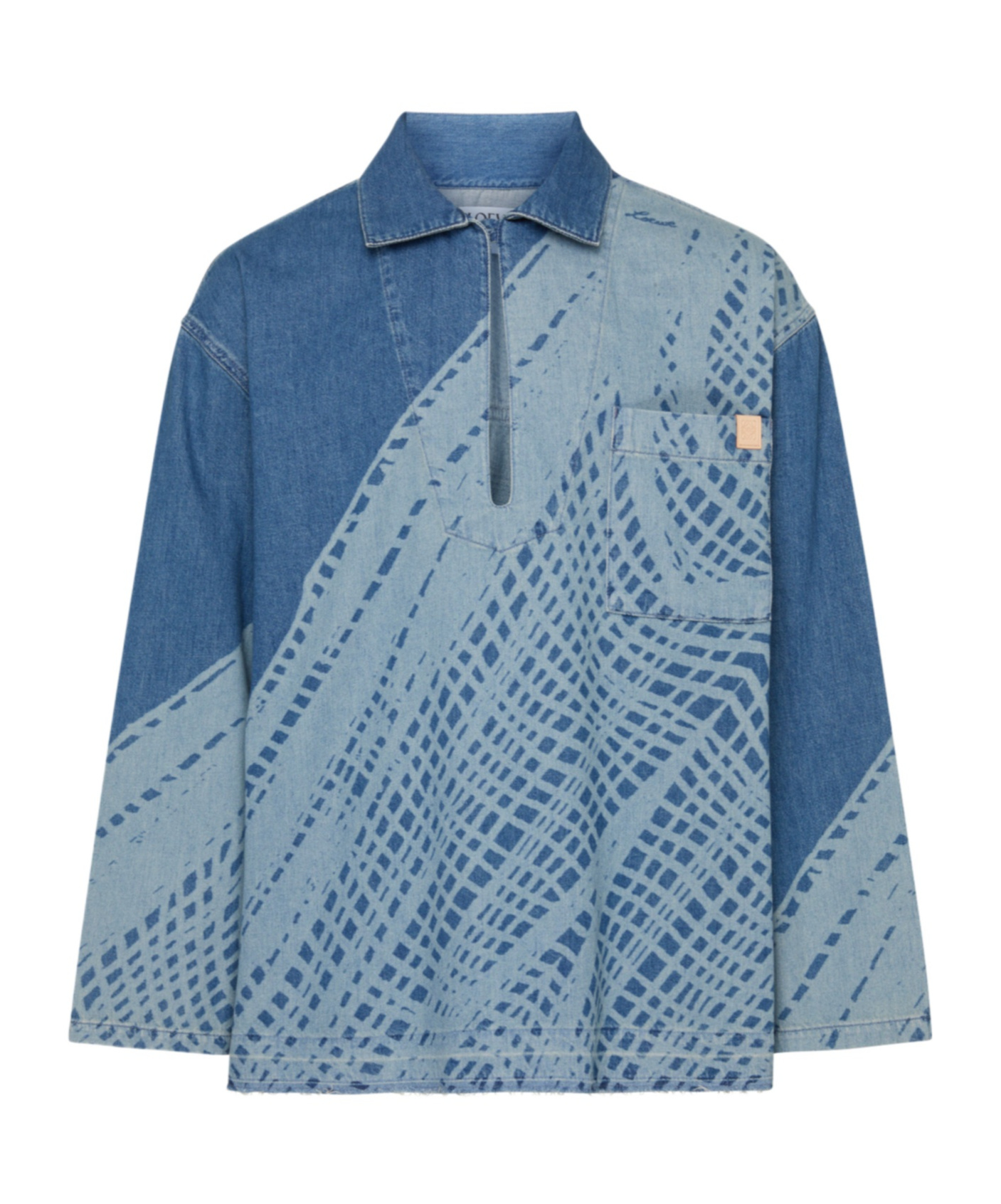 Loewe Printed Denim Jacket In Blue
