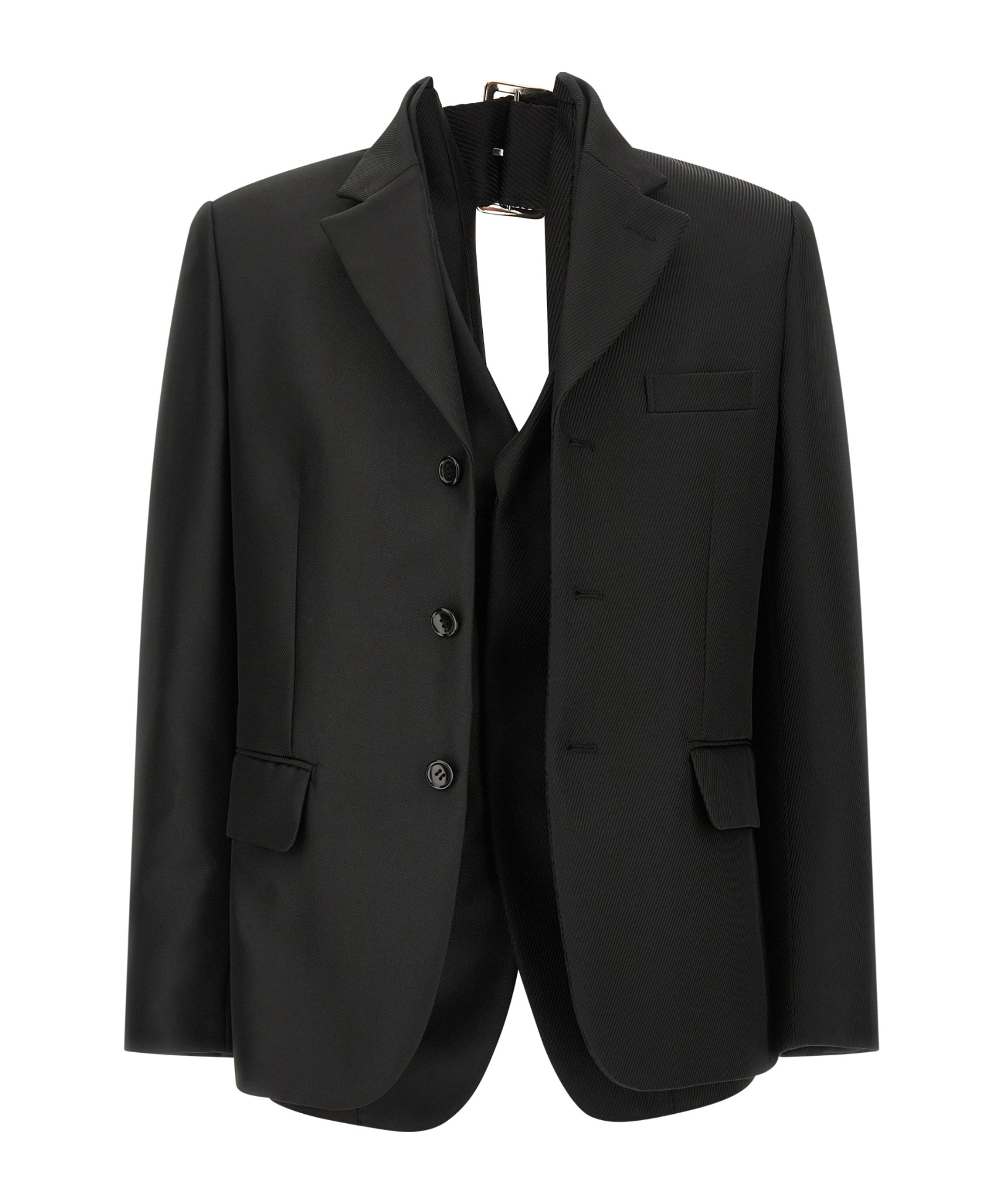 Comme Des Garçons Double Layer Effect Blazer In Black