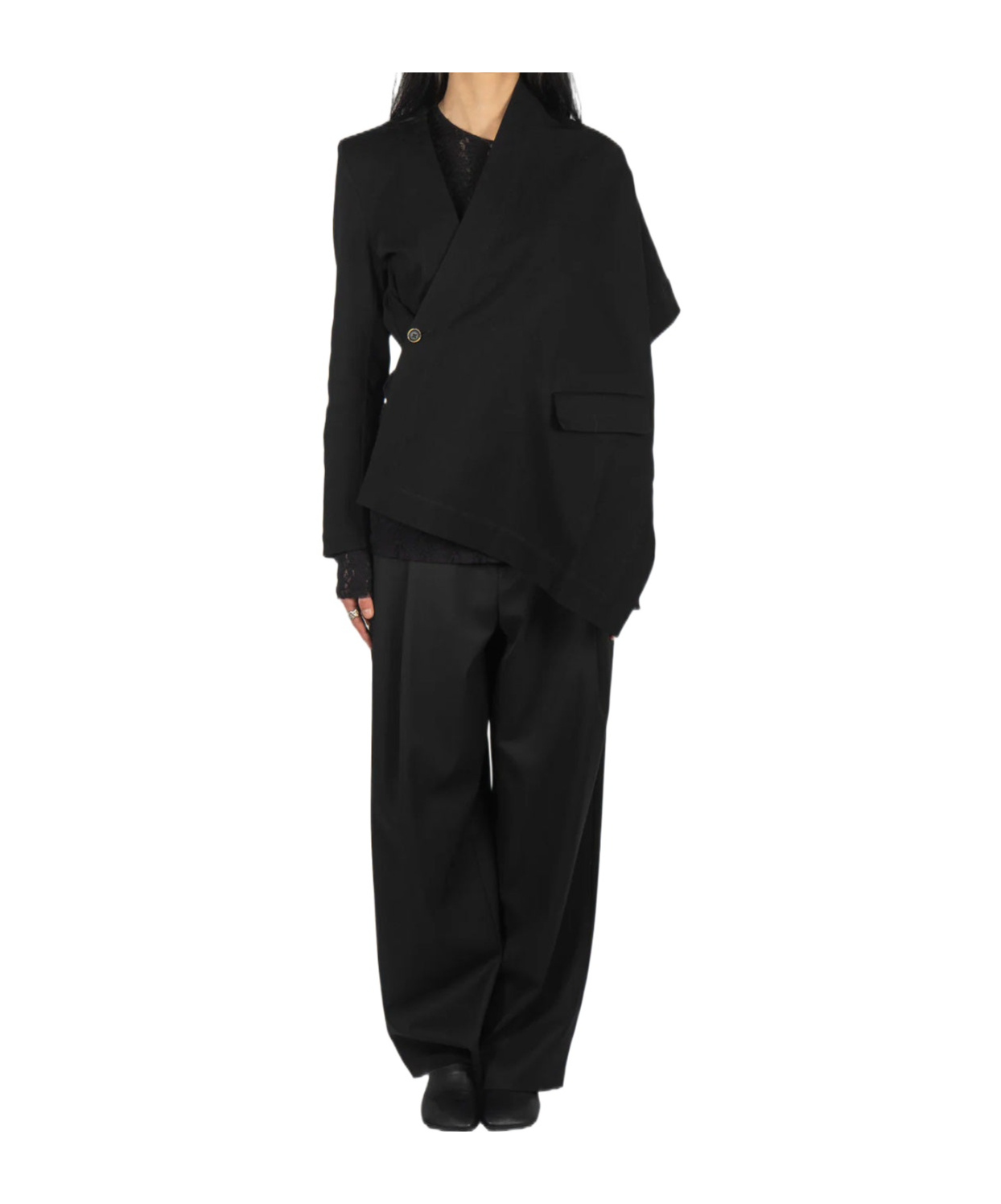 Uma Wang Keeva Asymmetrical Blazer In Black