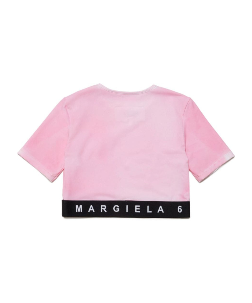 Mm6 Maison Margiela Logo-print Distressed-finish T-shirt In Pink