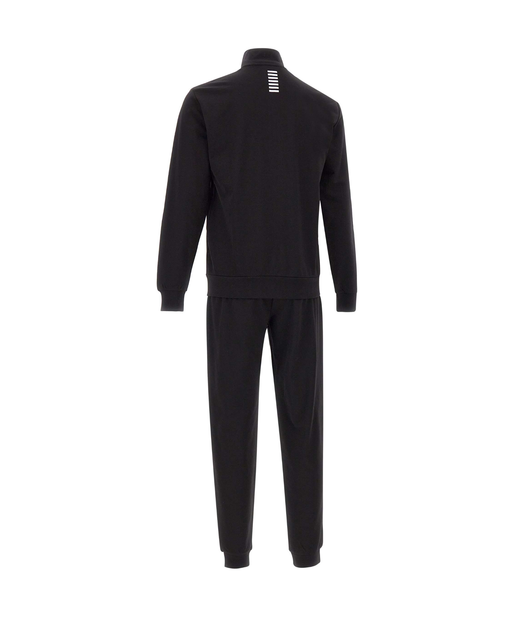 Ea7 Emporio Armani Logo Printed Zipped Track Suit In Black
