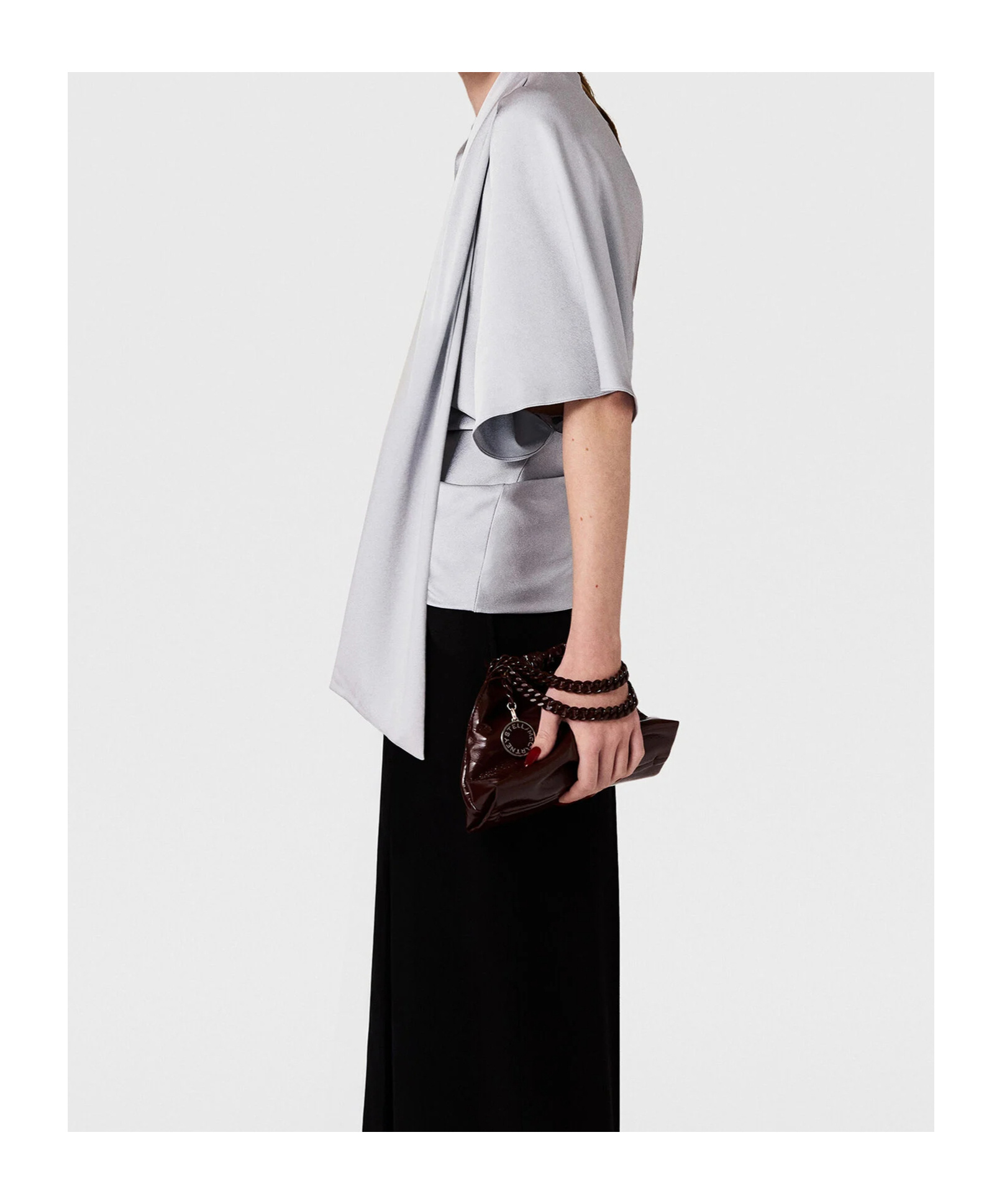 Stella Mccartney Draped Asymmetric Top In Blue