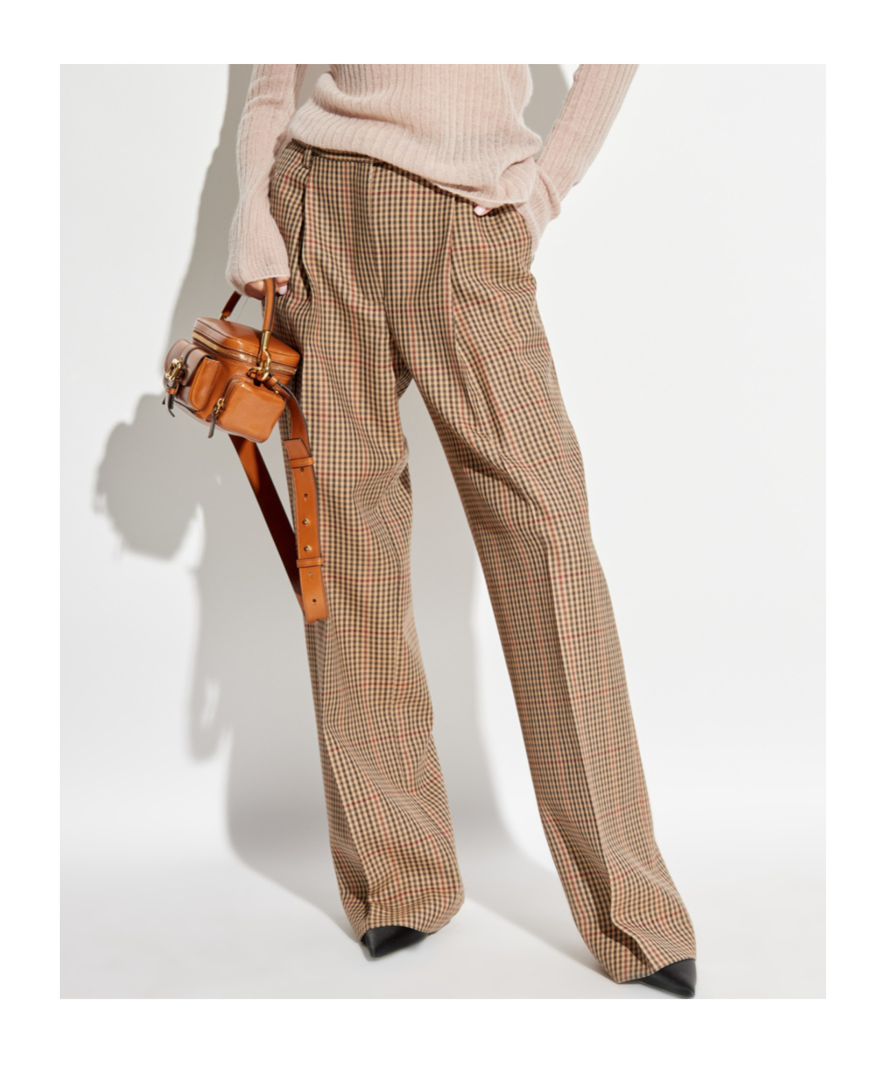 Dries Van Noten Check Casual Pants In Brown