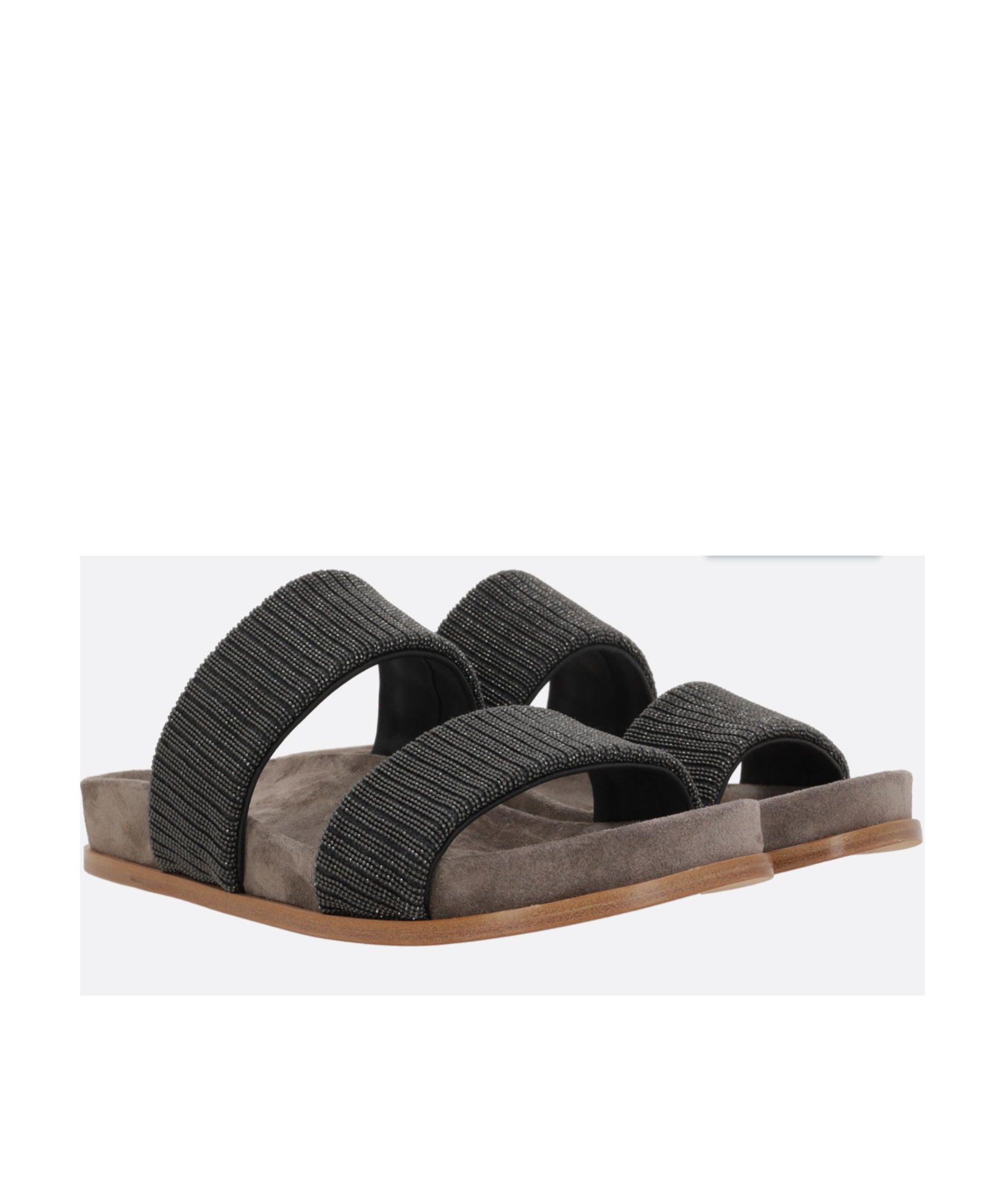 Brunello Cucinelli Round Head Flat Slippers In Black