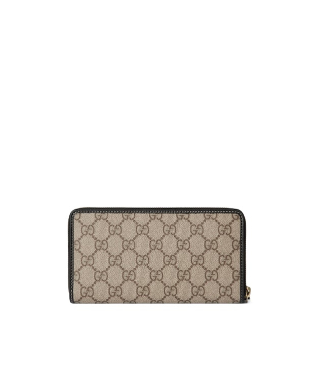 Gucci Gg Emblem Series Full Zipper Wallet In Nude