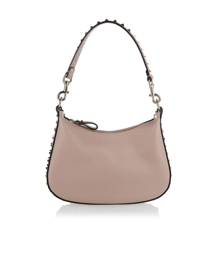 Valentino Logo Small Shoulder Bag In Nude