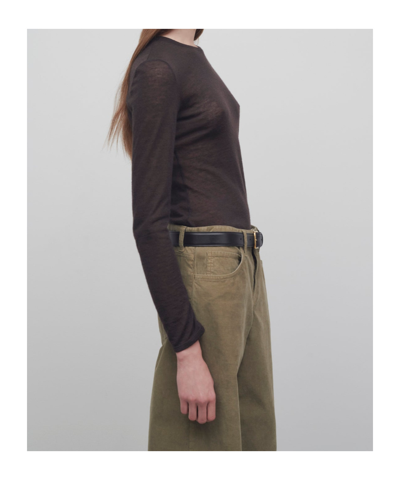 The Row Cashmere Long-sleeved Sweater In Brown