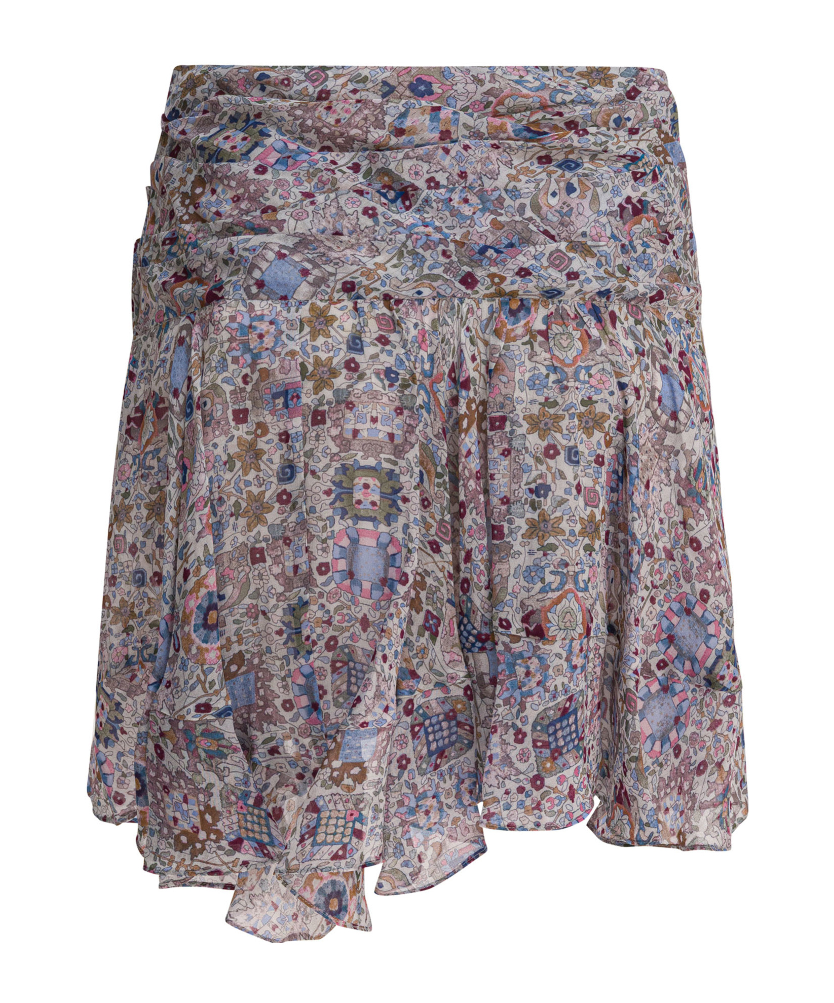 Isabel Marant Étoile Patterned Asymmetric Mini Skirt In Multi