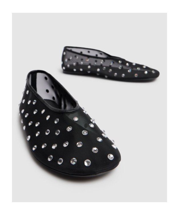 Khaite Marcy Crystal-embellished Mesh Ballet Flats