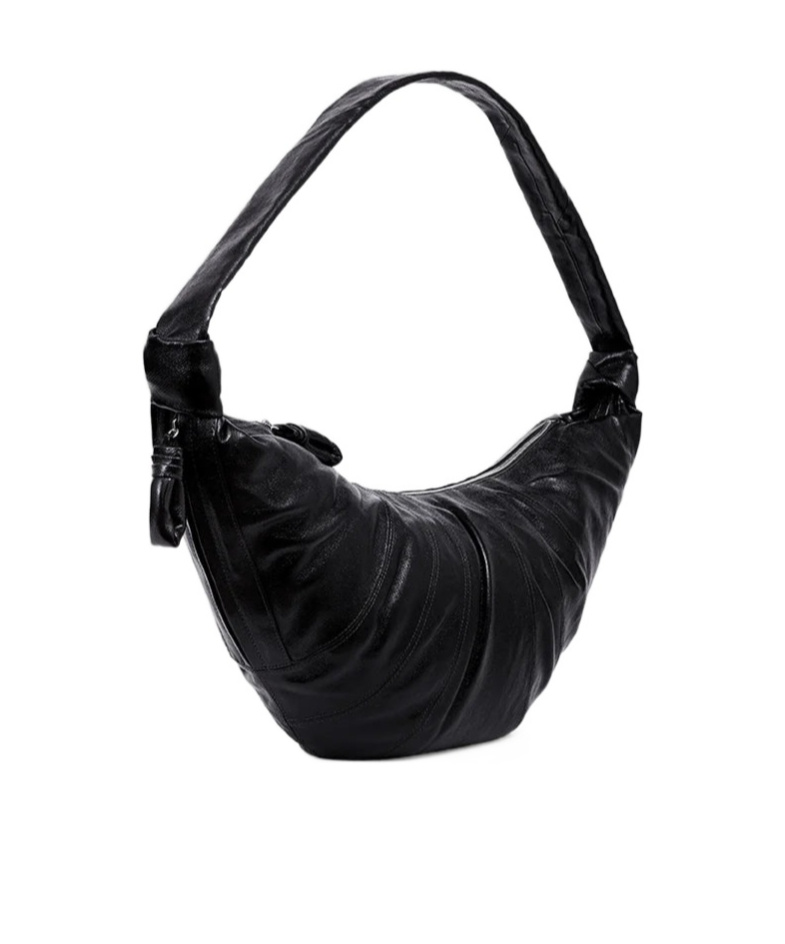 Lemaire Brown Large Croissant Bag In Black