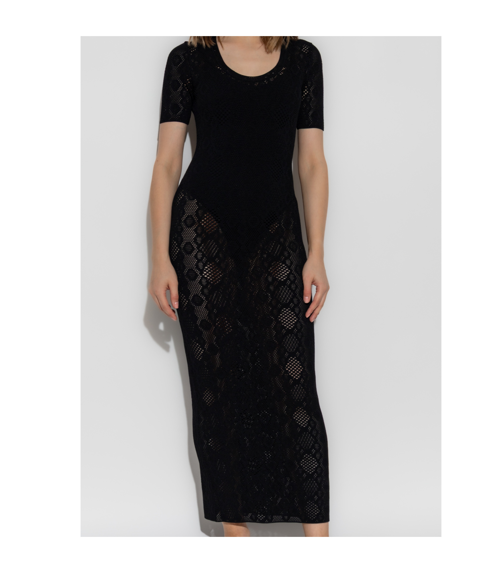 Alaïa Short Sleeve Dress In Black