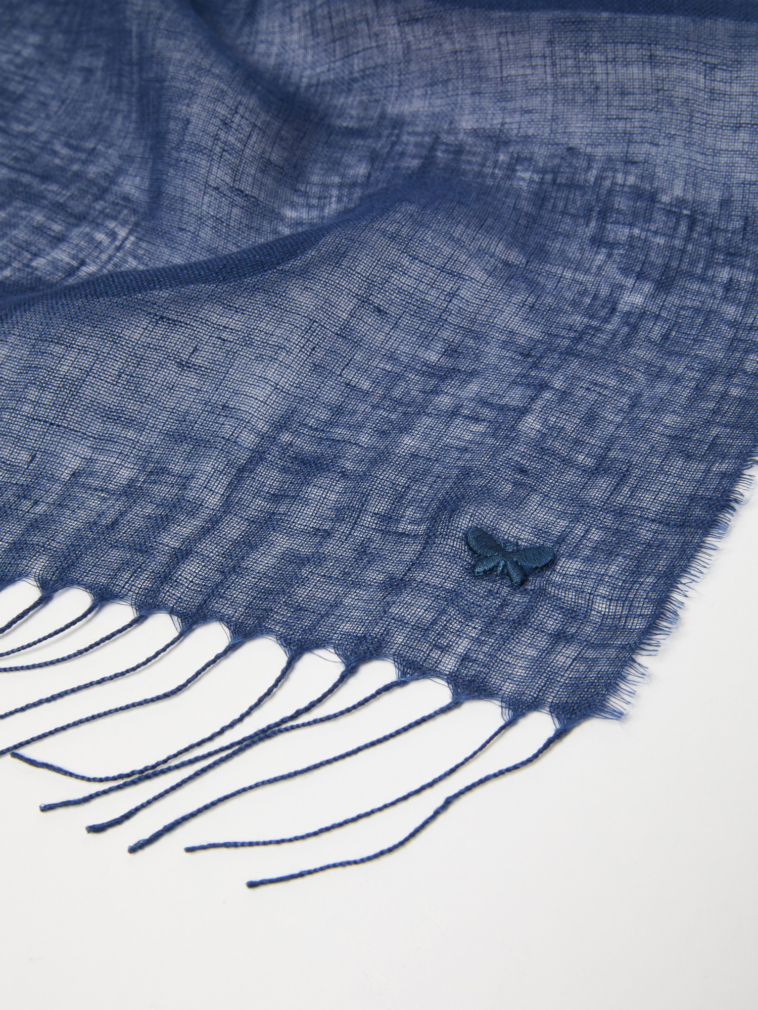 Weekend Max Mara Fringed Scarf In Blue