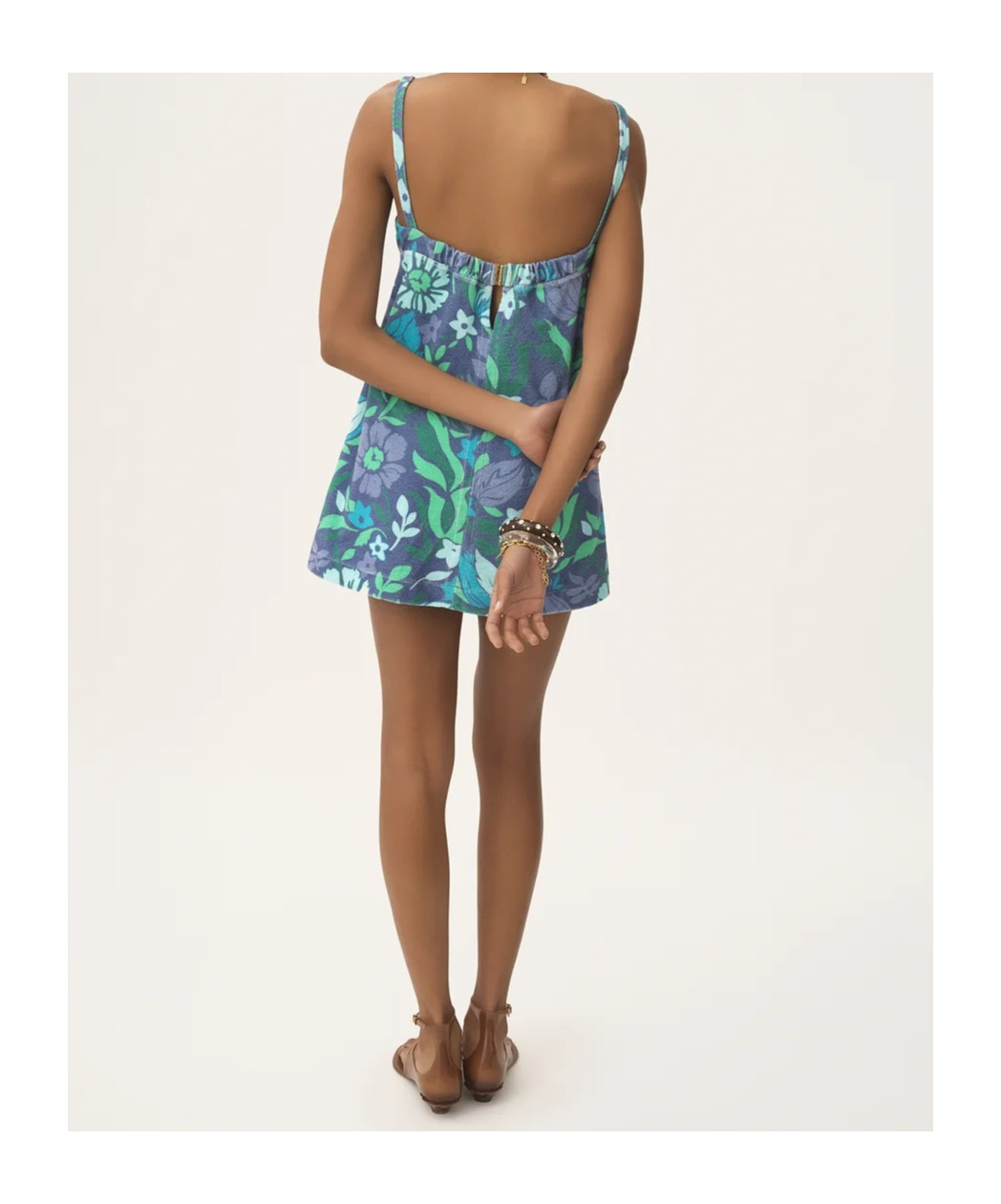 Chloé Printed Cotton-jersey Mini Dress In Blue